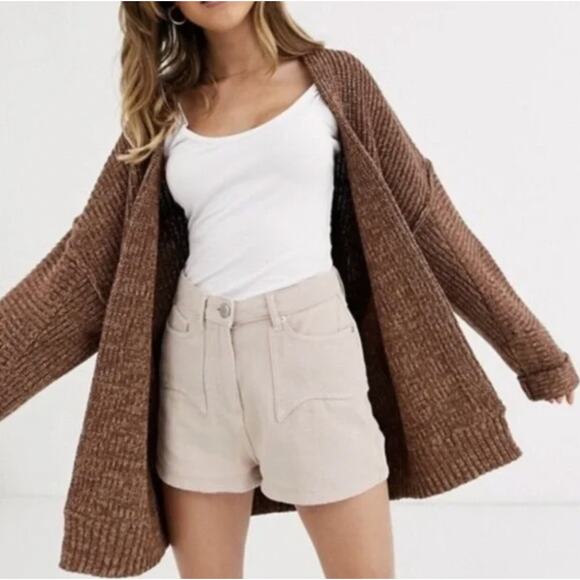 FREE PEOPLE High Hopes Cardigan Sweater Mariposa Brown Sz S {153} - Picture 1 of 7